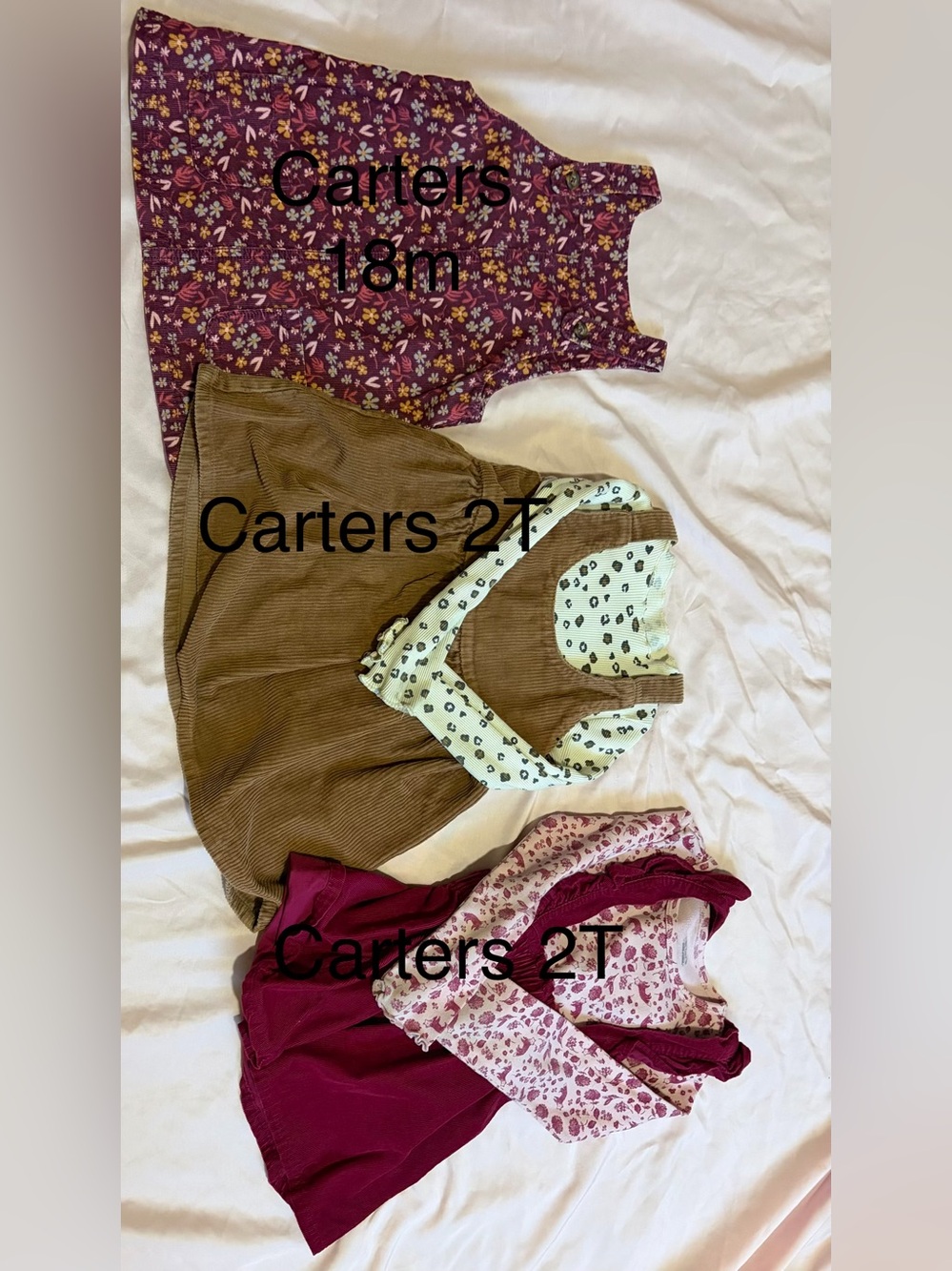 Carter's Burgundy Floral and Brown Corduroy Skirts Set